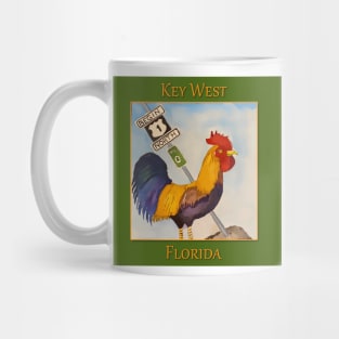 Key West Rooster add Mile Marker 0, Florida Mug